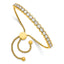Stainless Steel Polished Yellow IP-plated with Round Cubic Zirconia Adjustable Bracelet for Women