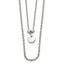Chisel Stainless Steel Polished 2 Strand Small Disc 16.5 inch with a 1.5 inch Extension Necklace