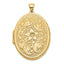 14K 32mm Oval Flower With Scrolls Locket
