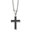 Cross Pendant Necklace in Black IP Stainless Steel