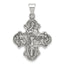 Sterling Silver 925 Antiqued 4-Way Medal Pendant Vintage Charm