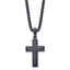 Dark Grey IP Cross Pendant Necklace in Stainless Steel