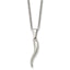 Italian Horn Pendant Necklace in Stainless Steel