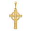 14K Gold Celtic Cross Pendant with Polished Finish and Satin Texture