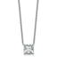 14k White Gold 4 carat Certified Lab Grown Diamond VS+ F+ Cushion Complete 18 inch Four Prong Pendant Necklace