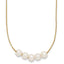14K Gold Filled 6-7mm Five White Cultured Freshwater Pearl Station Necklace