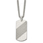 Chisel Tungsten Textured and Polished Dog Tag 24 inch Necklace
