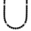 Sterling Silver Rhodium-plated Polished Pave CZ and Onyx 17 Inch with 3 Inch Extension Necklace