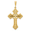 14K Gold Diamond-Cut Celtic Cross Pendant with Elegant Textured Design