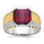 14k Two-tone Mens Barrel Gemstone and Diamond Ring Mounting, Mounting Only