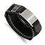 Stainless Steel Brushed Black Nylon with Adjustable Velcro Close Medical ID Bracelet for Men