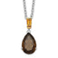 Brilliant Gemstones Sterling Silver with 14K Accent Rhodium-plated Smoky Quartz and Citrine Necklace