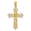 14K Yellow Gold Cross Pendant with Solid Cast Design Elegant and Timeless