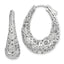 Sterling Shimmer Sterling Silver Rhodium-plated 162 Stone Accent Pav̢̢̮ââ¬Å¡Ã¬Ãâ¦Ã¡ 1.1mm-1.5mm CZ Oval Hinged Hoop Earrings