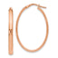 10K Rose Gold Polished Oval Hoop Earrings with Lifetime Guarantee