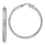 Sterling Silver Rhodium-plated Polished and Diamond-cut 4.00 x 40mm Tube Hoop Earrings