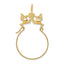 14K Gold Polished Doves and Bow Charm Holder Elegant Cast Design 35mm