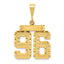 14K Gold Large Diamond-Cut Number 96 Charm with Brushed Finish