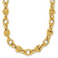 14k Polished and Textured Round and Oval Fancy Chain 18 inch Necklace