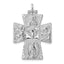 Sterling Silver 925 Reversible 4-Way Medal Pendant with Polished Rhodium Finish