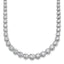 14k White Gold 10 1/2 carat Certified Lab Grown Diamond VS/SI+ G+ Complete Round 16 inch Graduated Tennis Necklace
