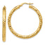 14K Gold Hollow Hoop Earrings with Polished and Textured Finish Lightweight and Elegant