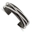 Stainless Steel Polished Black IP-plated with Crystals Layered Cuff Bangle Bracelet for Women