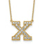 14k 1/2 carat Lab Grown Diamond VS+ F+ Complete Letter X 18 inch Initial Necklace