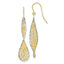 10K Two-Tone Gold Dangle Earrings with Polished Diamond-Cut Finish