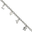 Stainless Steel Polished and Textured Love Charm Bracelet for Women