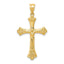 14K Gold Crucifix Pendant with Polished Finish Solid and Textured Design