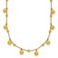 14K Polished Dangle Beaded w/2in Ext. Necklace