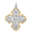 Sterling Silver Rhodium-Plated 4-Way Medal Pendant with Polished Finish