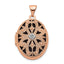 14K Rose Gold 21mm Oval w/Diamond Vintage blk interior Locket