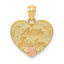 14K Gold Two-Tone Heart Pendant for Little Sister Elegant Keepsake