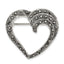Sophia Jewelers 925 Sterling Silver Marcasite Open Heart Brooch Vintage Chic