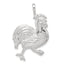 Sterling Silver 925 Rooster Charm with Polished Anti-Tarnish Finish