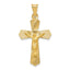 14K Gold Crucifix Pendant with Polished Satin Finish Elegant Solid Design