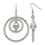 Stainless Steel Polished Geometric Textured Drop Dangle Earrings for Women