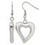 Stainless Steel Polished Heart Drop Dangle Earrings for Women