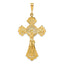 10K Gold Polished Crucifix Pendant Solid and Elegant 46mm Charm