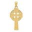 14K Gold Polished Celtic Cross Pendant with Textured Design