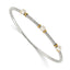 Sophia Jewelers Sterling Silver 14K Gold Pearl Bangle Bracelet