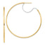14K Two-Tone Large 2x55mm D/C Wire Polished Hoop Earrings