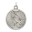 Sterling Silver 925 Praying Hands Pendant Antiqued Finish Vintage Style