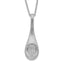 Brilliant Embers Sterling Silver CZ Teardrop Necklace with Rhodium Polish