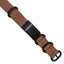 Stainless Steel Brushed Black IP-plated Brown Leather Adj. ID Bracelet for Men