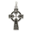 Sterling Silver 925 Celtic Cross Pendant with Polished Antique Design