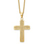 CZ Cross Pendant Necklace in Gold-Tone Stainless Steel, 22"
