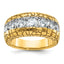 14k Mens Diamond 7-Stone Nugget Ring Mounting, Mounting Only